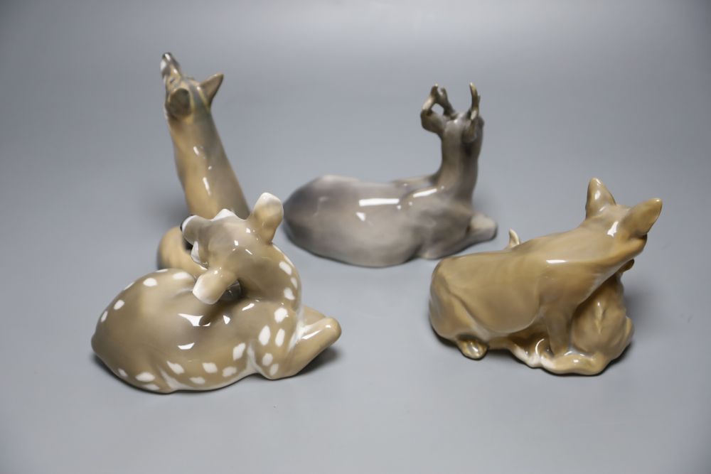 Royal Copenhagen: two deer, a fox and a fox group